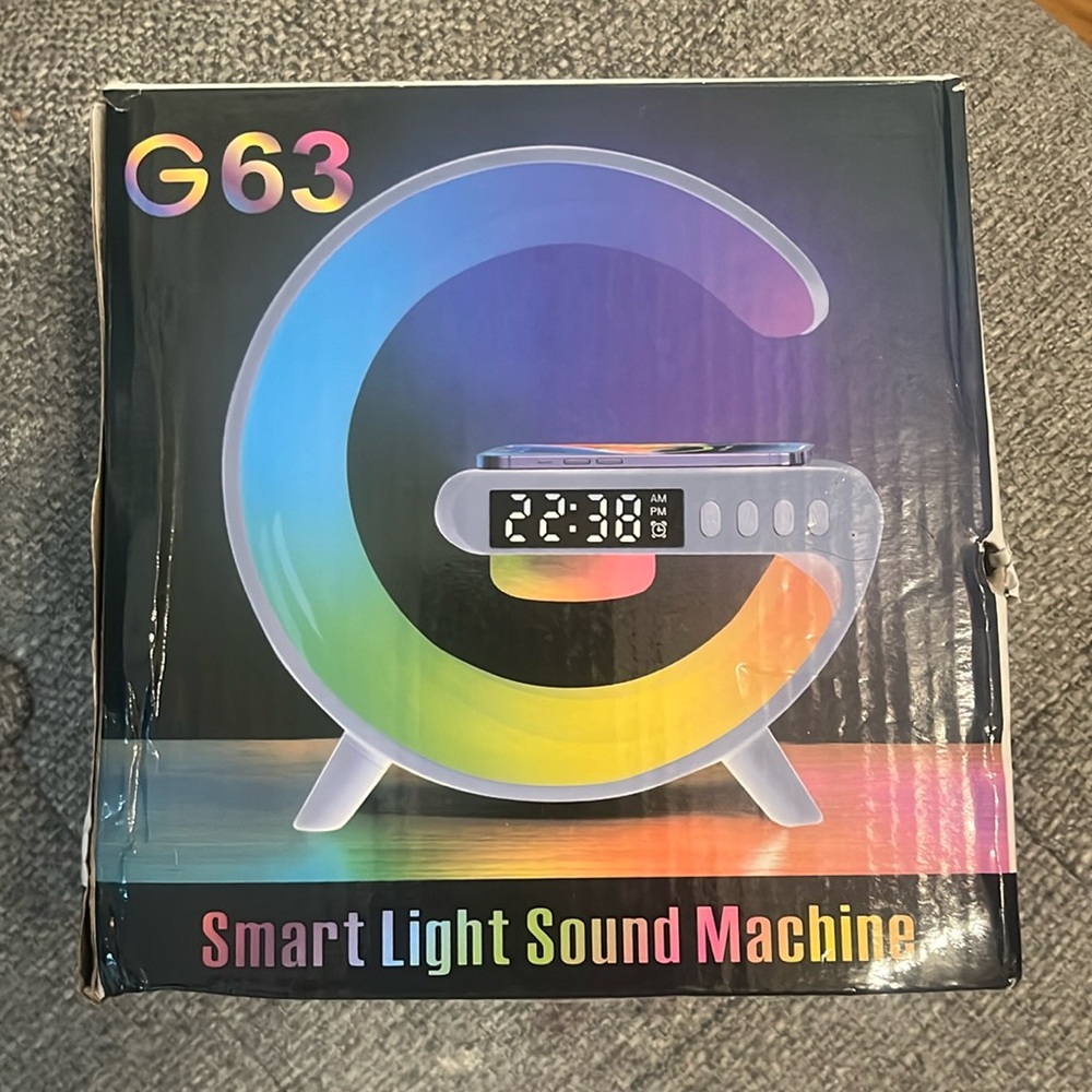 Smart Light, Phone Charger,  Wireless Charging- Sound Machine Big G New In Box